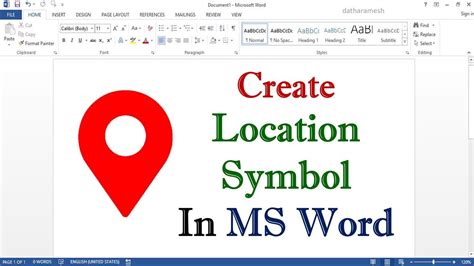 How To Make Location Symbol In Ms Word Youtube