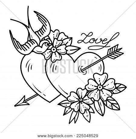 Tattoo Heart Arrow. Vector & Photo (Free Trial) | Bigstock