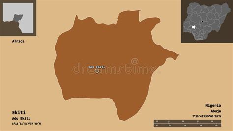 Ekiti, State of Nigeria, Zoomed. Administrative Stock Illustration ...