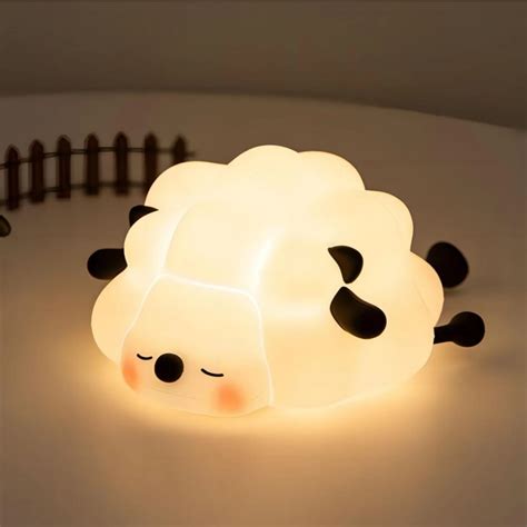 Led Night Lights Cute Sheep Panda Rabbit Silicone Lamp Usb Rechargeable