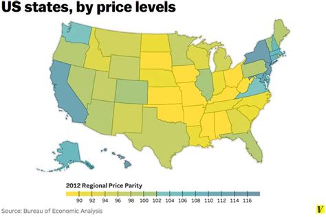 The Most Expensive States In The Nation Map Data Visualization Us States States