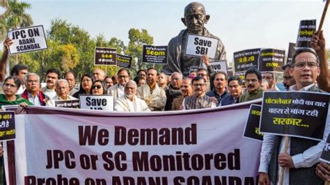 Opposition Stages Protest In Parliament On Adani Issue Stalls Both Ls