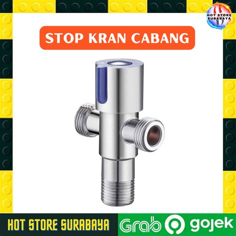 Jual Stop Kran Kloset Cabang Double Stainless Jet Shower Keran