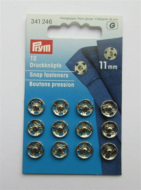 Prym Press Studs Snap Fasteners Mm Silver Textile Express