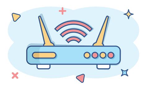 Wifi Router Icon In Comic Style Broadband Cartoon Vector Illustration