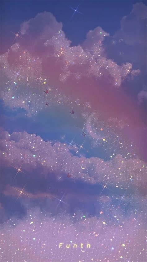 Download A Pink And Purple Sky With Stars And Clouds | Wallpapers.com