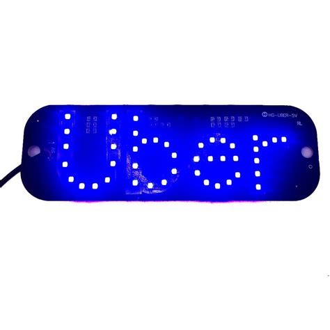 Placa Led Painel Luminoso V Uber Ventosas Azul Submarino