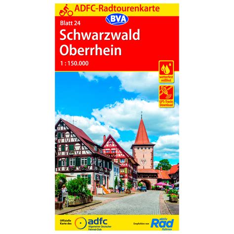 BVA Bikemedia ADFC Radtourenkarte 24 Schwarzwald Oberrhein Cycling