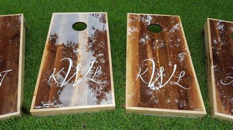 Wedding Cornhole Boards Triple Crown Tailgate