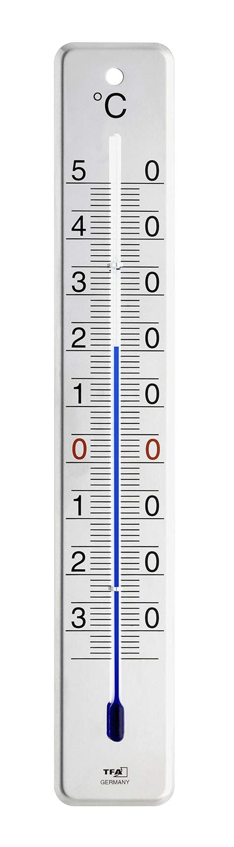 TFA Dostmann Analoges Innen Außen Thermometer Edelstahl glänzend L