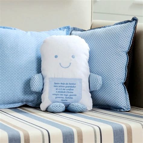 Boneco Naninha Oração Santo Anjo Azul