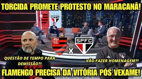 FLAMENGO X SÃO PAULO REACT F90 ESPN SAMPAOLI PRESSIONADO PROTESTO NO