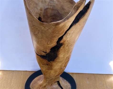 Decorative Wood Vase W An Epoxy Base Etsy