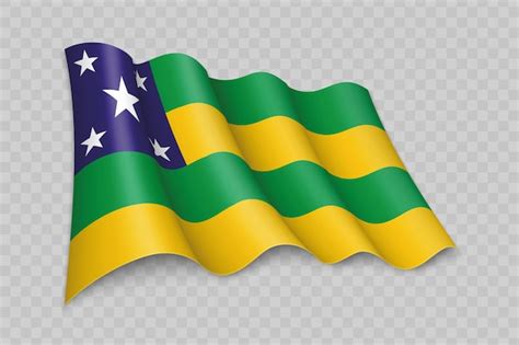 Premium Vector D Realistic Waving Flag Of Sergipe Is A State Of Brazil