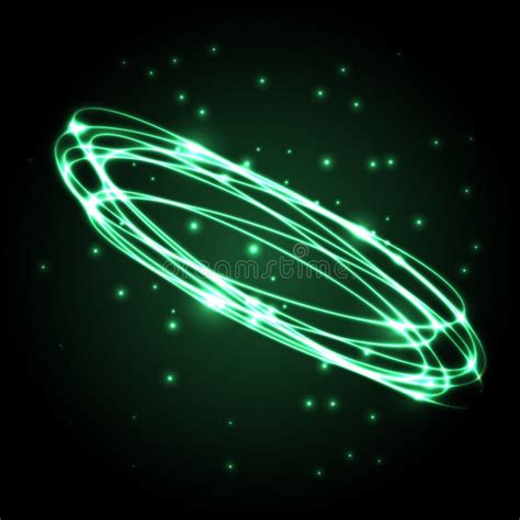 Green Plasma Sphere With Energy Charges Stock Illustration