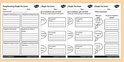 Editable How To Compliment People Worksheets Teacher Made