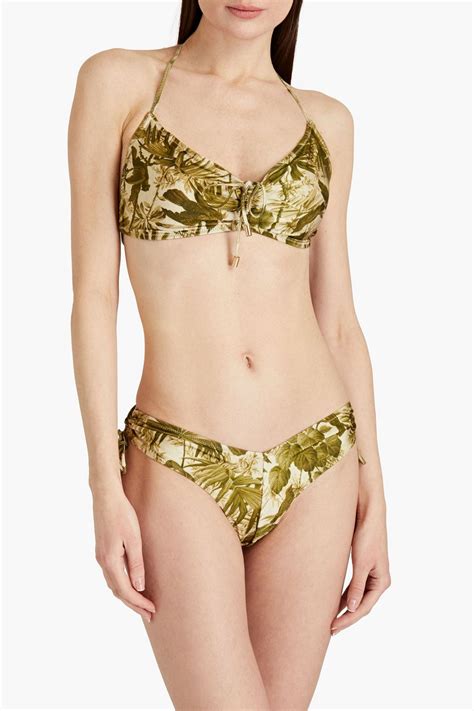 ZIMMERMANN Brighton Ruched Printed Bikini THE OUTNET