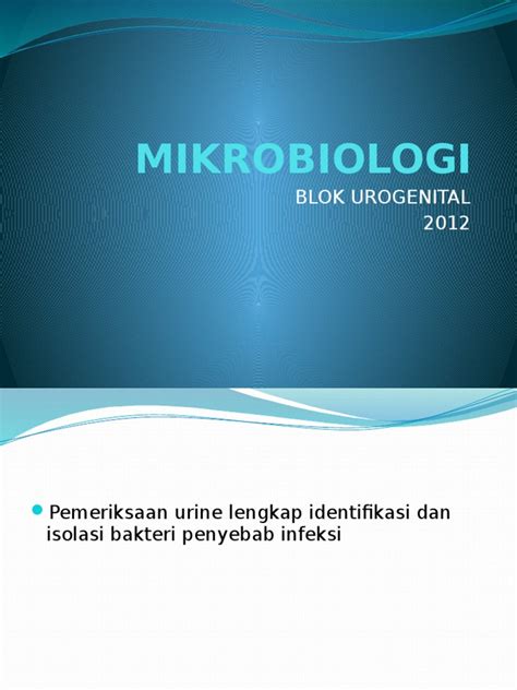 PDF MIKROBIOLOGI Saluran Kemih DOKUMEN TIPS