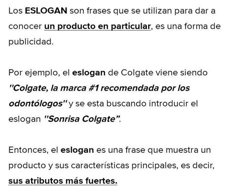 Son Frases Que Se Utilizan Para Dar A Conocer Un Producto Brainly Lat