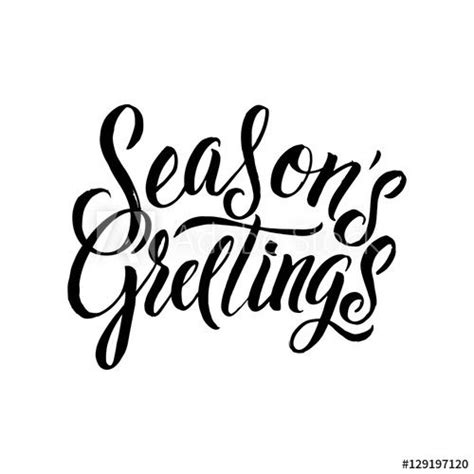 Seasons Greetings Calligraphy Greeting Card Black Typography