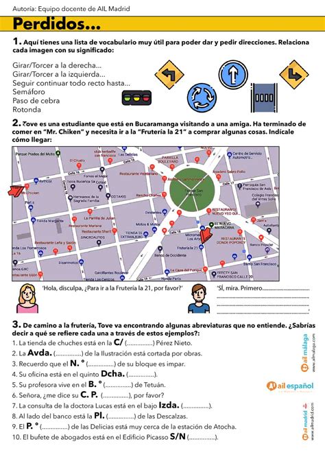 Spanish Activities To Practice Giving Directions In A Classes A