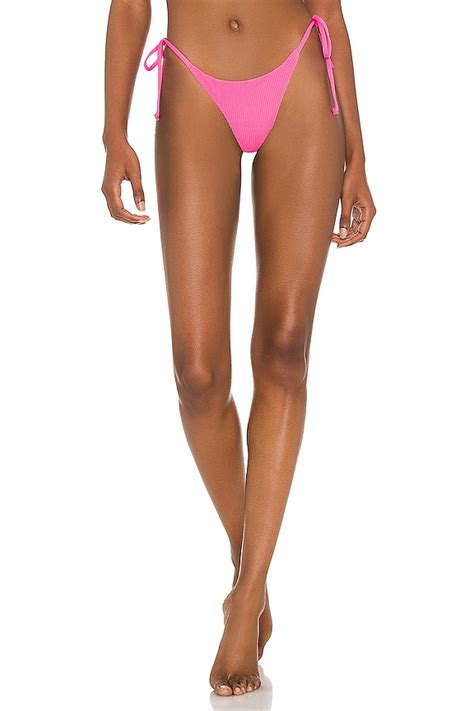 Frankies Bikinis Sky Ribbed Bikini Bottom In Pink Punch Revolve