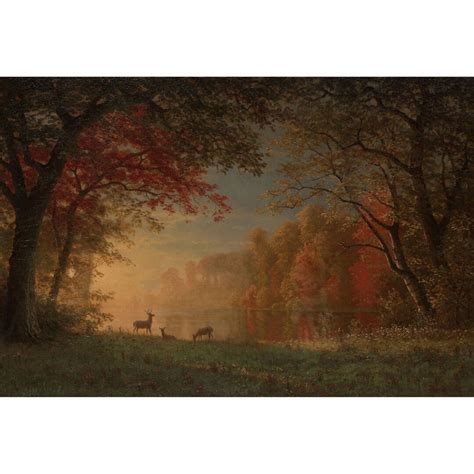 Albert Bierstadt : Indian Sunset Deer by a Lake c. 1880-1890 Giclee Fine Art Print - Etsy