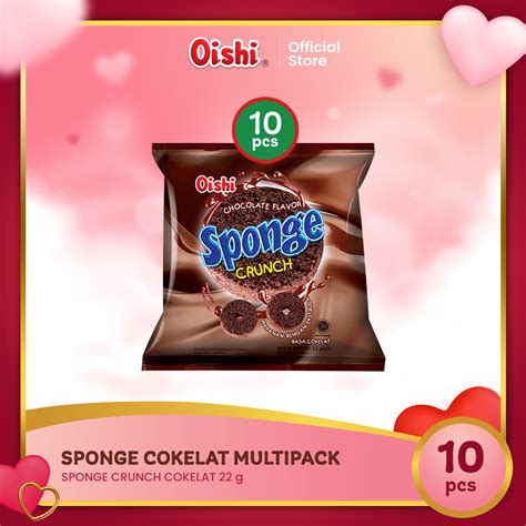 Jual Oishi Sponge Crunch Cokelat Renceng 22g Shopee Indonesia