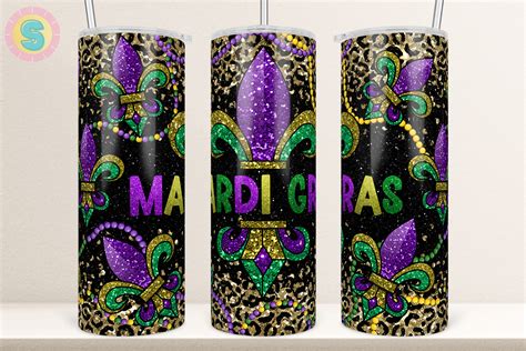 Mardi Gras Fleur De Lis Tumbler Wrap Graphic By Sunshine Design