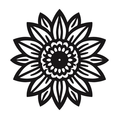 Free Sunflower Vector Svg Black And White Svg Vector File For Laser Cutting 8 K40 Laser Cutter