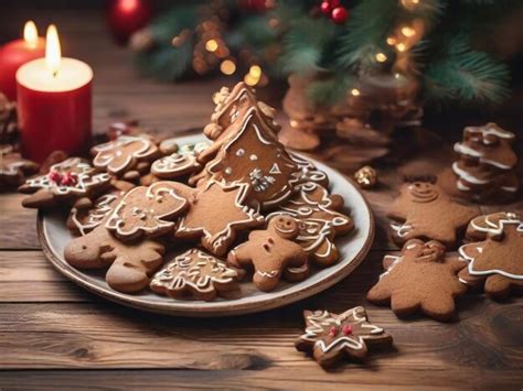 Premium Photo Set Of Cute Gingerbread Cookies For Christmas Isolated