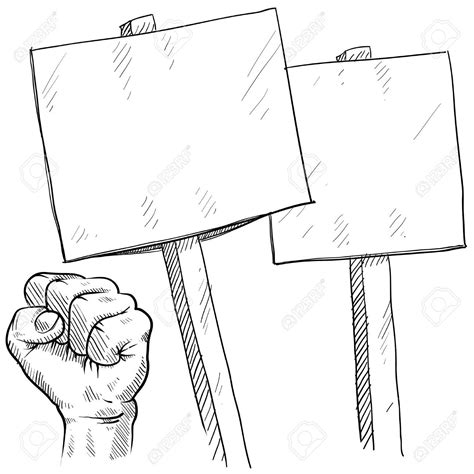 Doodle Style Picket Or Protest Illustration In Vector Format Protest