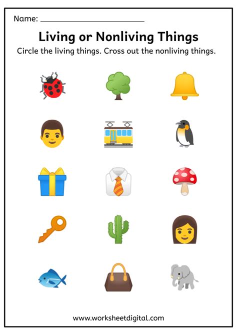 Free living things and nonliving things worksheet, Download Free living ...