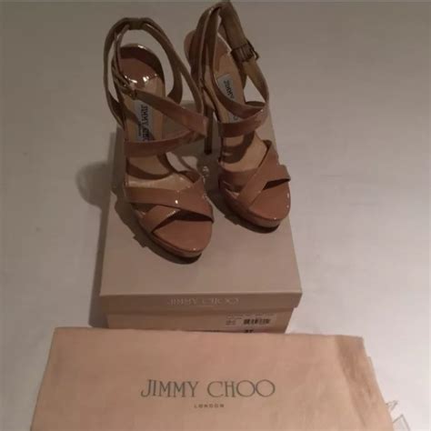 Jimmy Choo Shoes Jimmy Choo Patent Leather Nude Sandals Poshmark