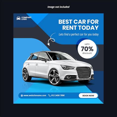 Premium Vector Rental Car Discount Social Media Post Square Banner