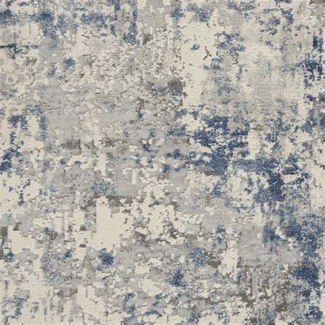 Rustic Textures RUS07 IVORY GREY BLUE By Nourison Modern Rugs