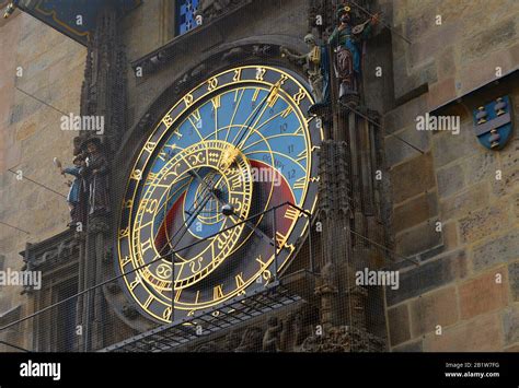 Detail Of The Famous Astrological Clock At The Town Hall In Prague