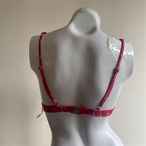 Floral Print Frill Bikini Top With Removable Depop