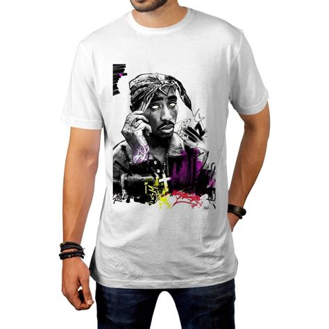 Camiseta Unissex Pac Tupac Shakur Rap Thug Adulto Infantil