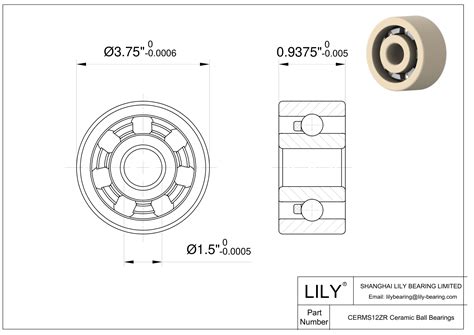 Cezr Rms12 Inch Size Zirconia Ceramic Bearings Lily Bearing