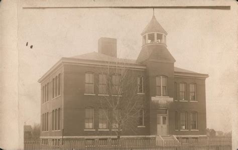 Elwood High School Public School Built 1902 Kansas Postcard