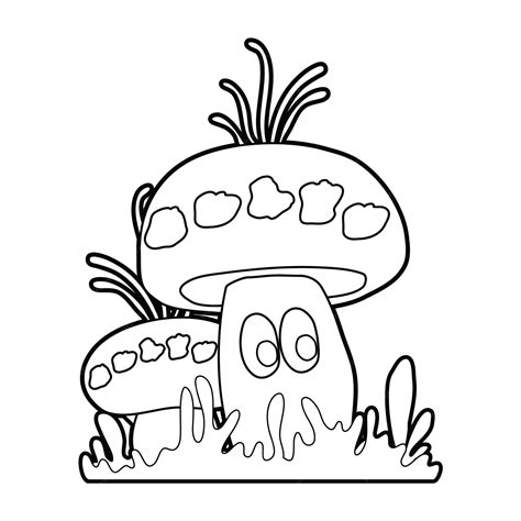 Premium Vector Hand Drawn Cute Mushroom Coloring Book