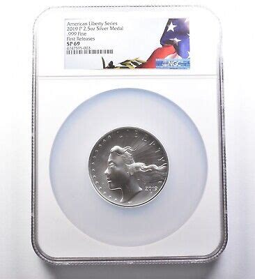 2019 P 2 5 Oz Silver Medal American Liberty Series First Releases SP69