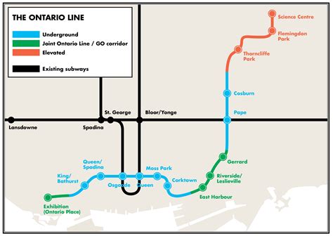 Ontario Line Subway Line Map