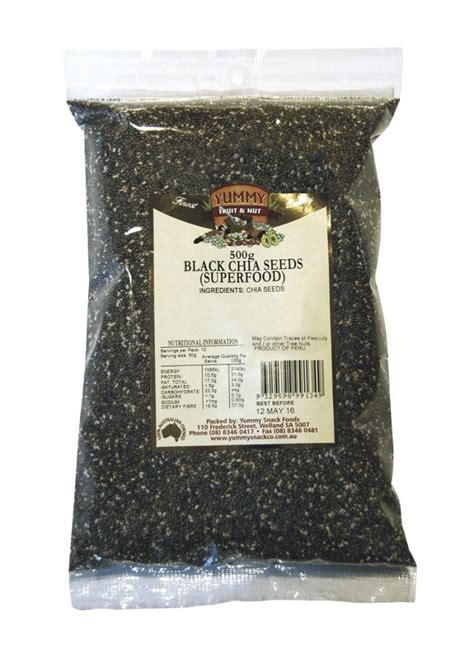 Chia Seeds Black 500g | Yummy Snack Foods