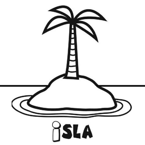 Dibujo para colorear de una isla - Imagui