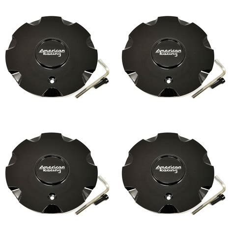 4 American Racing Gloss Black Wheel Center Hub Caps For 4 5Lug AR930 EBay