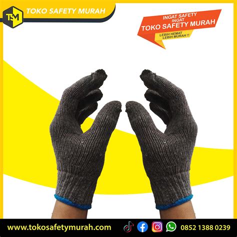 Sarung Tangan Abu Benang Kain Rajut Safety Working Gloves Tukang