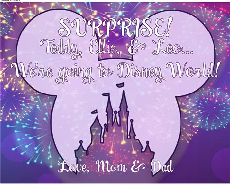 Surprise Disney Trip Reveal Puzzle Disney Vacation Etsy