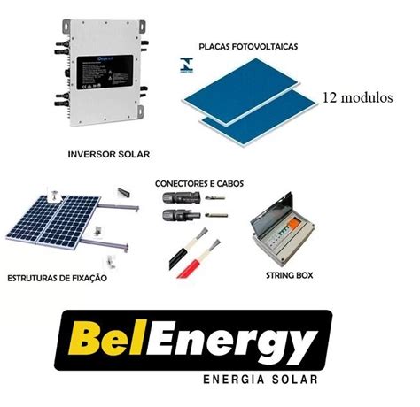 Kit Energia Solar Completo Belenergy 5 50 KWp MicroInversor 12 Modulos